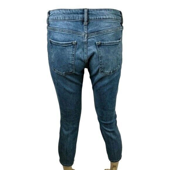 Warp & Weft LAX Jeans Womens 26 Slim Ankle Crop Skinny Distressed Ripped Abbot - Picture 2 of 15